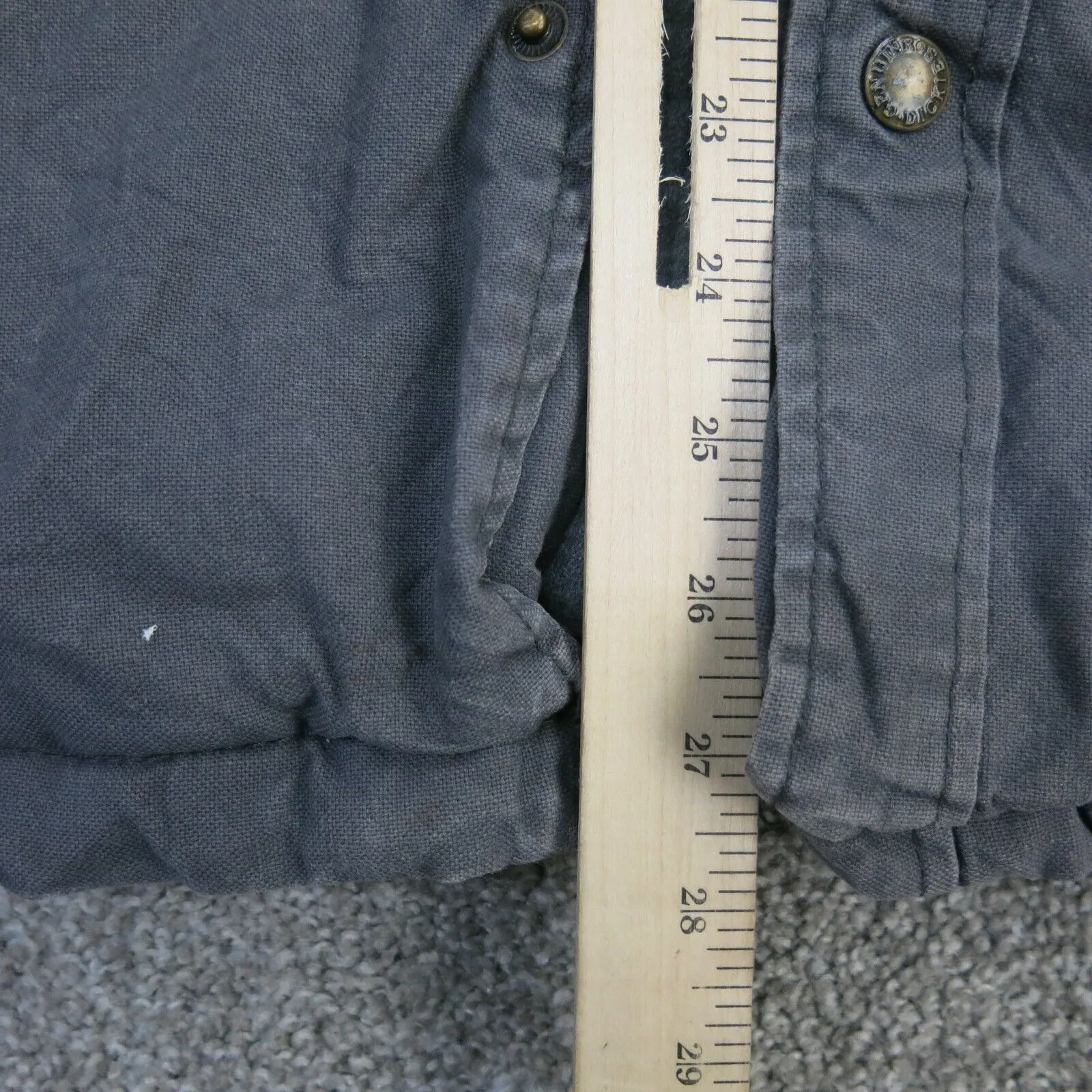 Dickies Jacket Mens Large Gray Long Sleeve Outdoor Canvas Button Up Hooded Coat