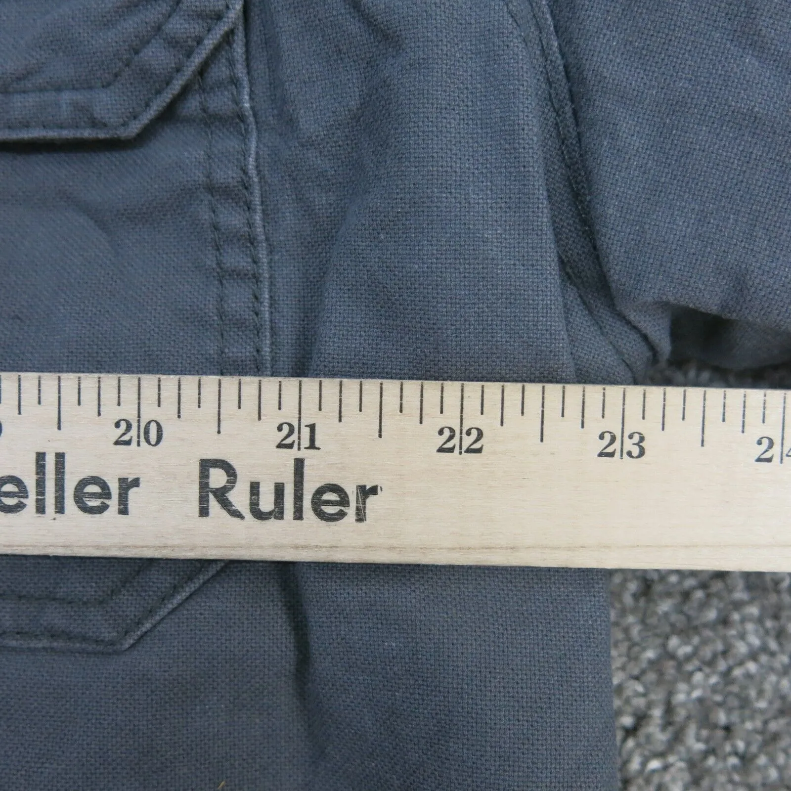 Dickies Jacket Mens Large Gray Long Sleeve Outdoor Canvas Button Up Hooded Coat