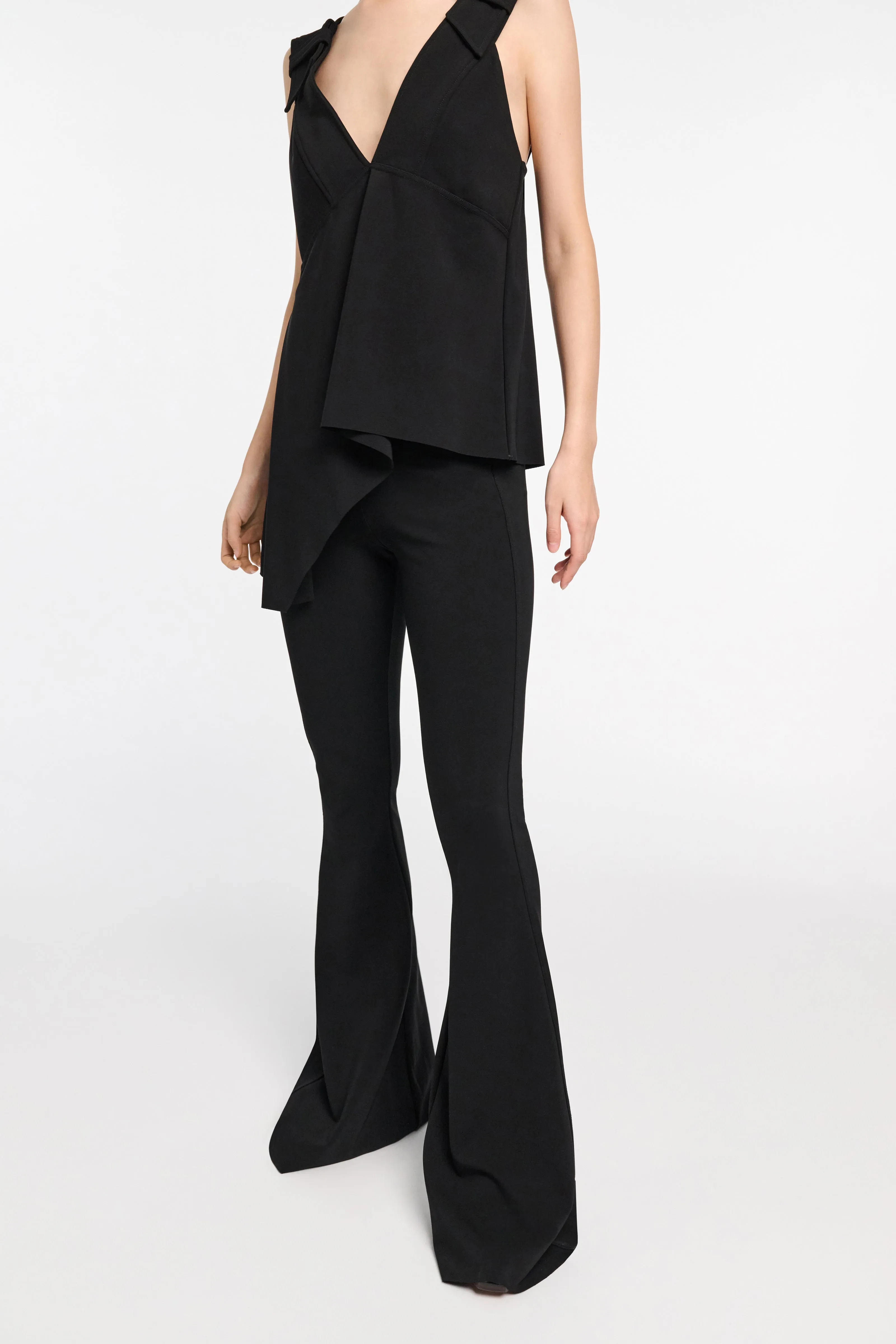 Dorothee Schumacher Slim Pants with Flared Leg in Black