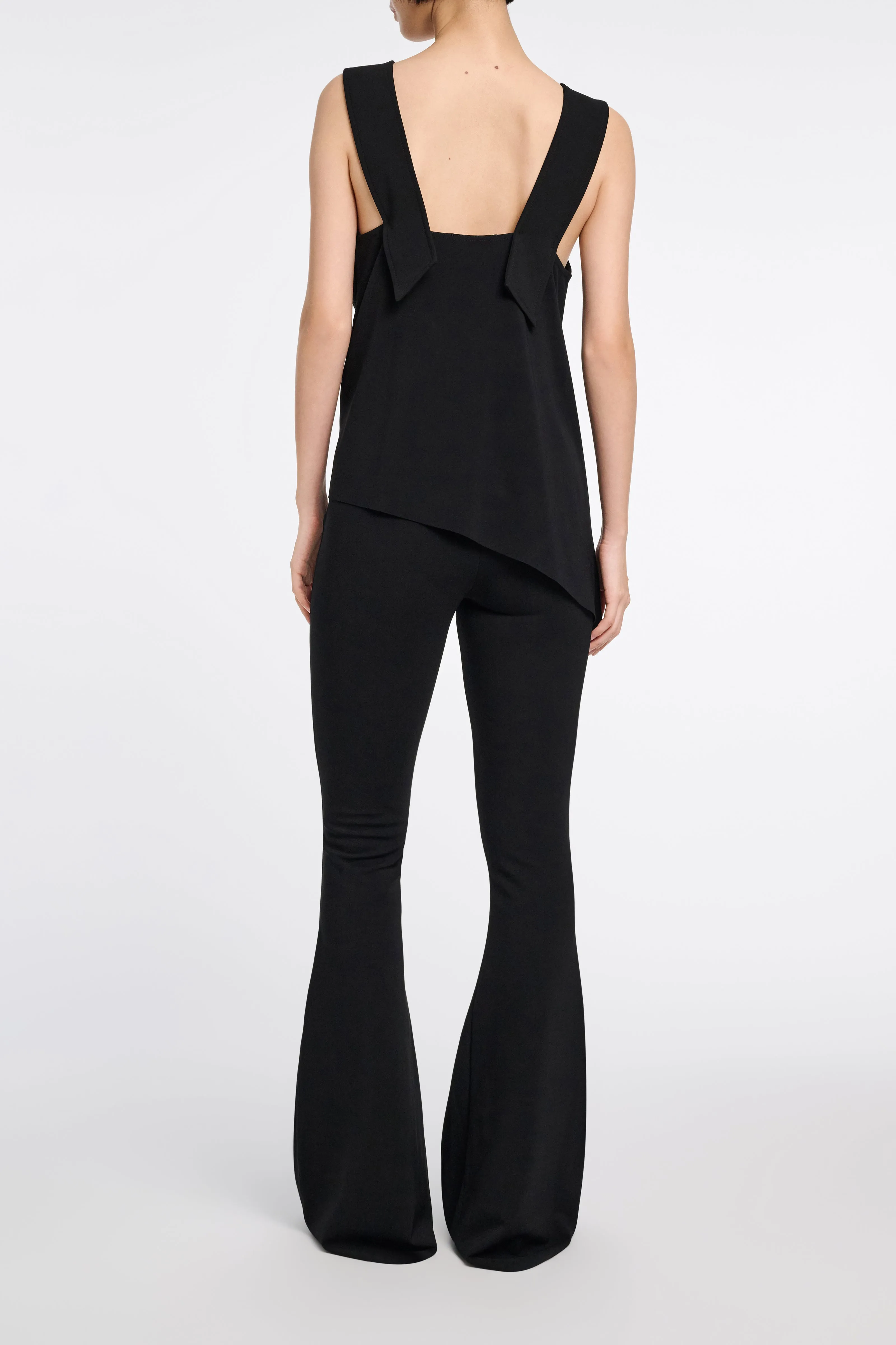 Dorothee Schumacher Slim Pants with Flared Leg in Black