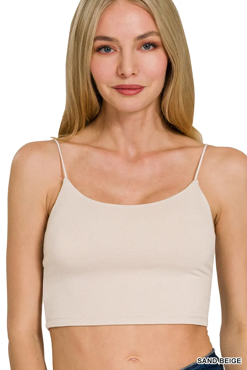 Double layered spaghetti bra cami