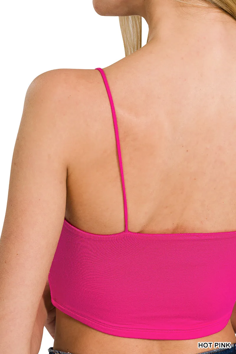 Double layered spaghetti bra cami
