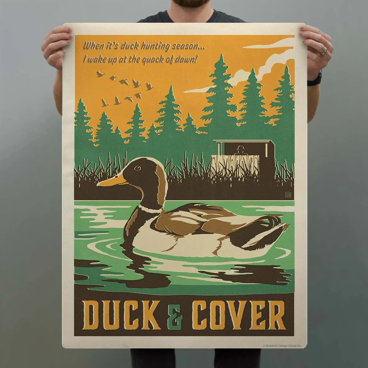 Duck And Cover Hunting Decal