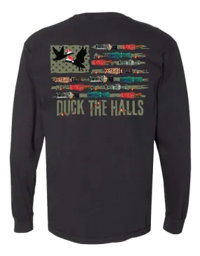 Duck the Halls Long Sleeve Tee- Black
