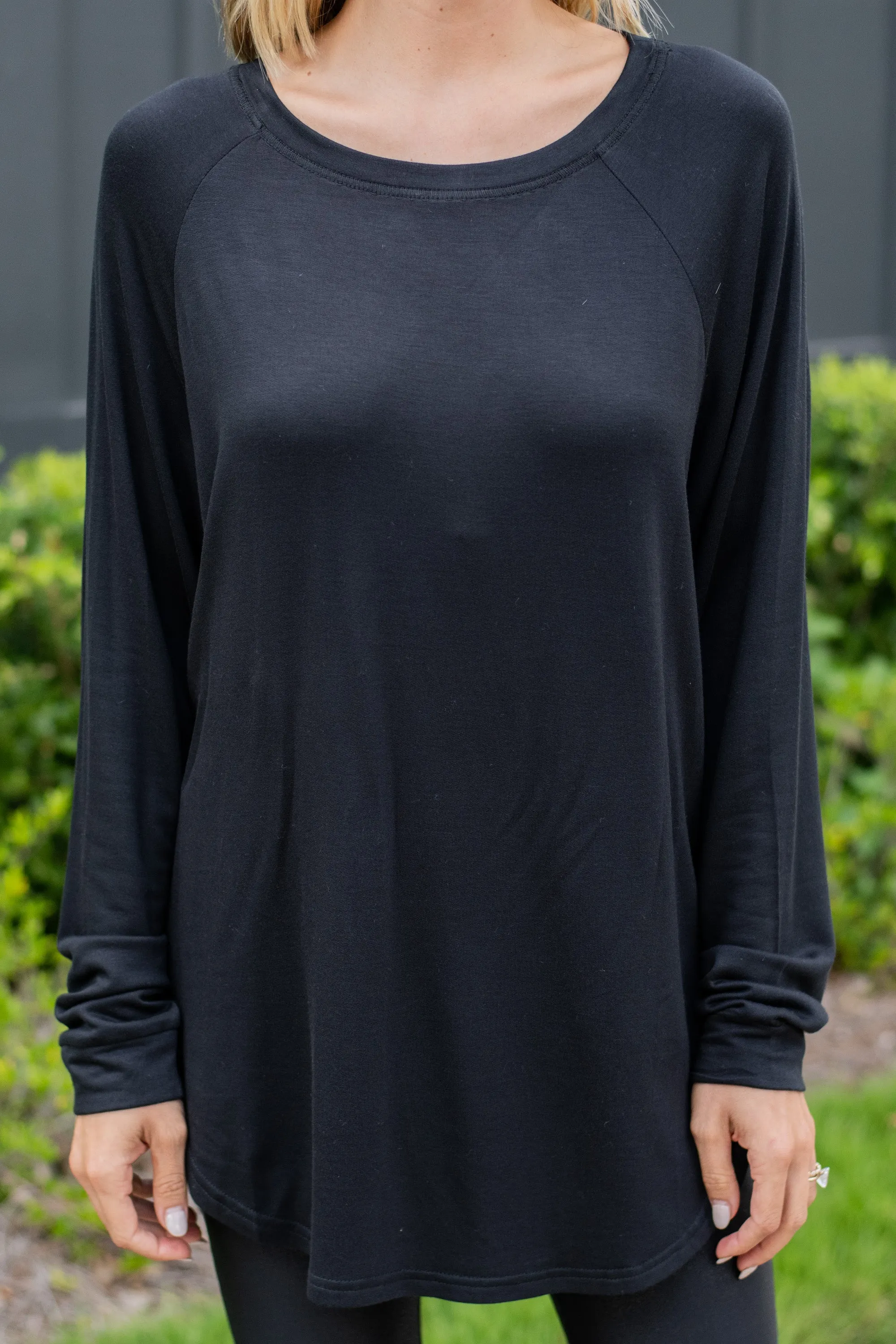 Easy Like Sunday Black Fleece Tunic