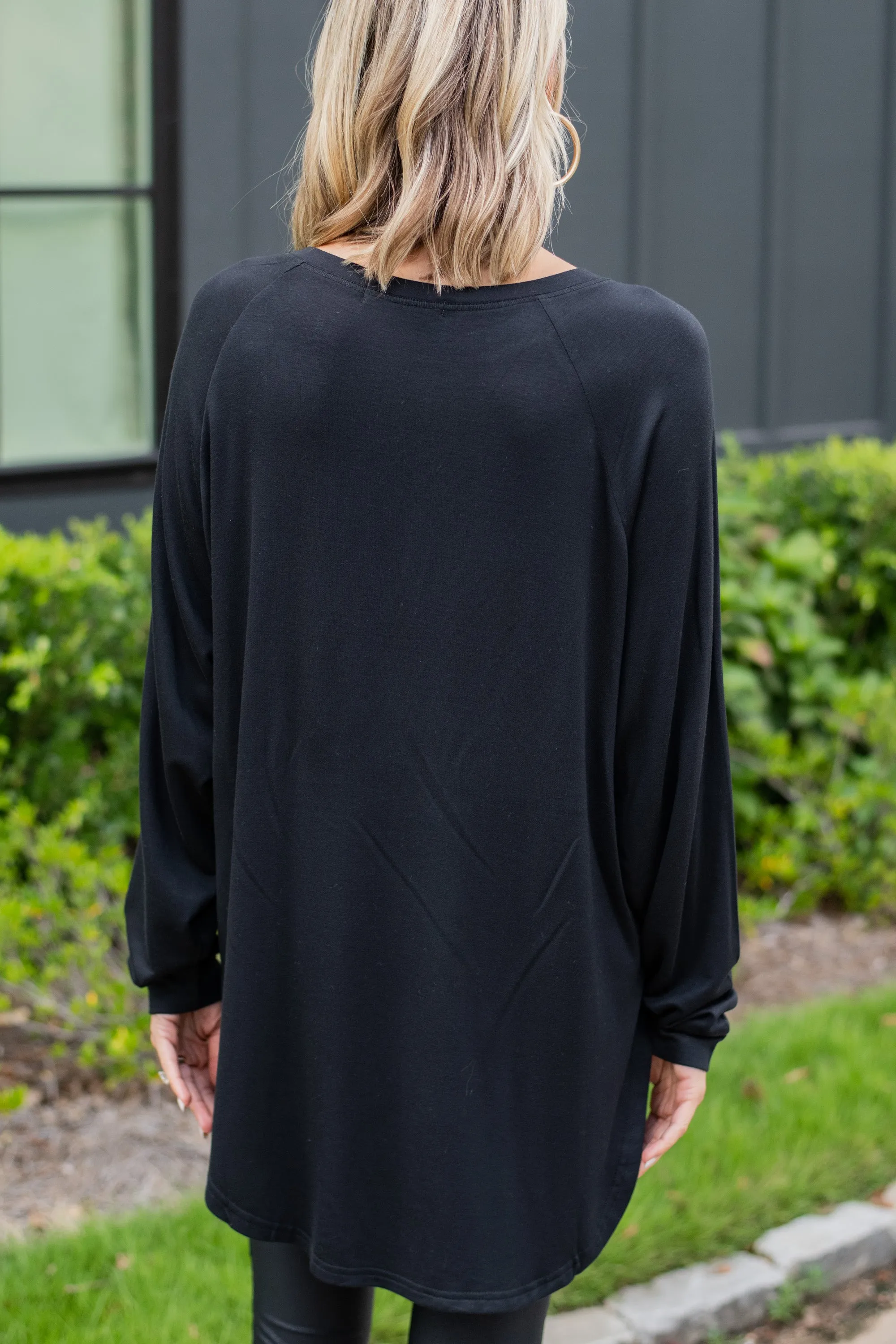 Easy Like Sunday Black Fleece Tunic