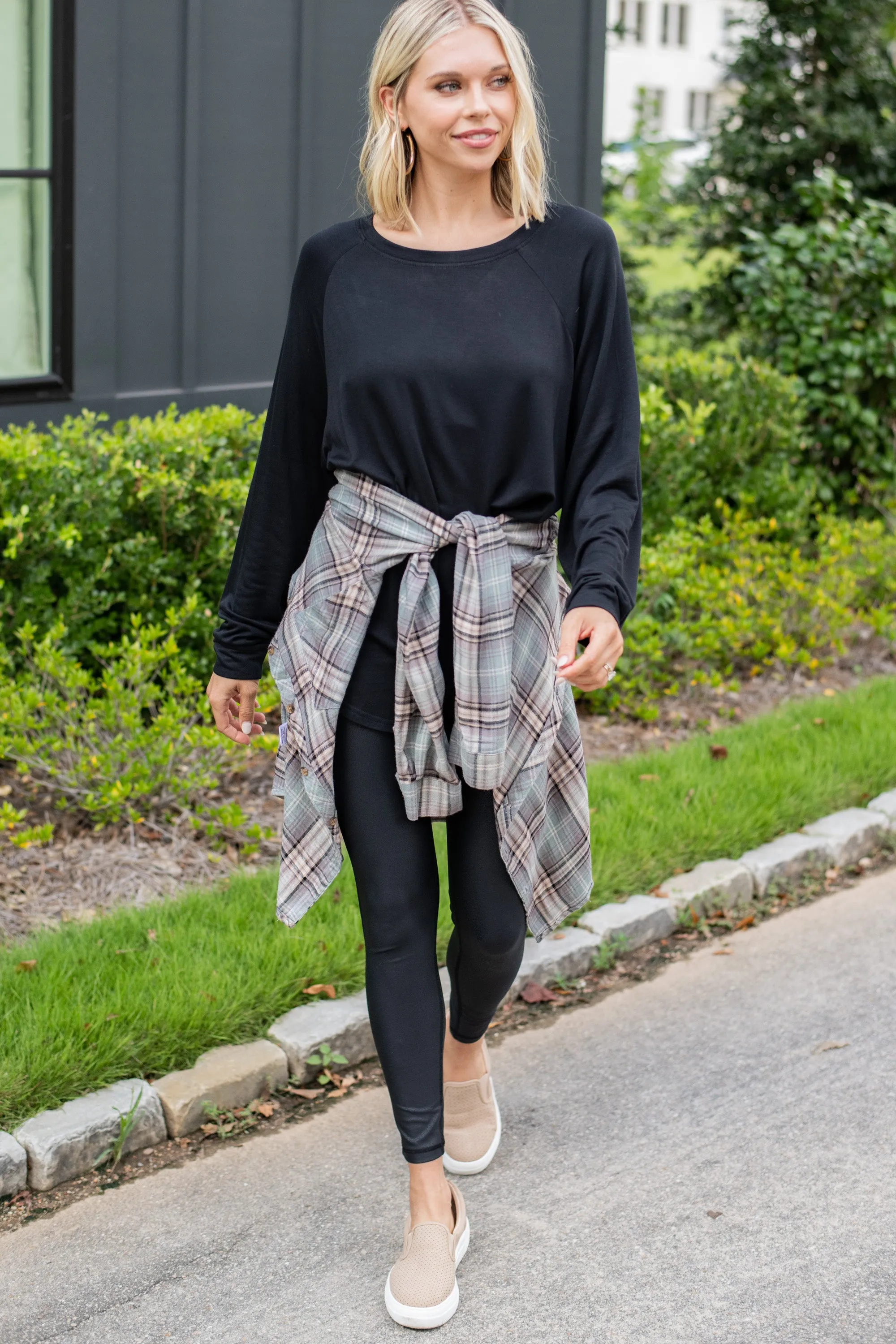 Easy Like Sunday Black Fleece Tunic