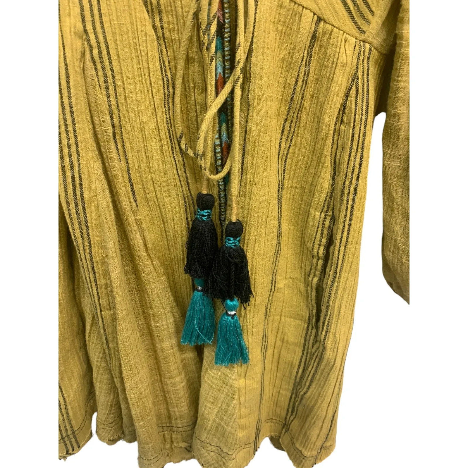 FP Free People Sabeena Embroidered Tunic Top SZ S