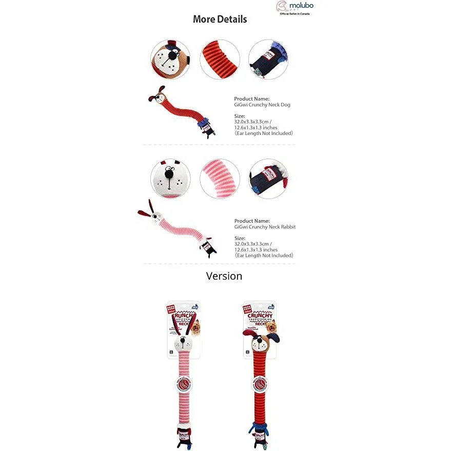 GiGwi - Crunchy Neck 'Plush Friendz' Rabbit with squeeker - Dog Toy