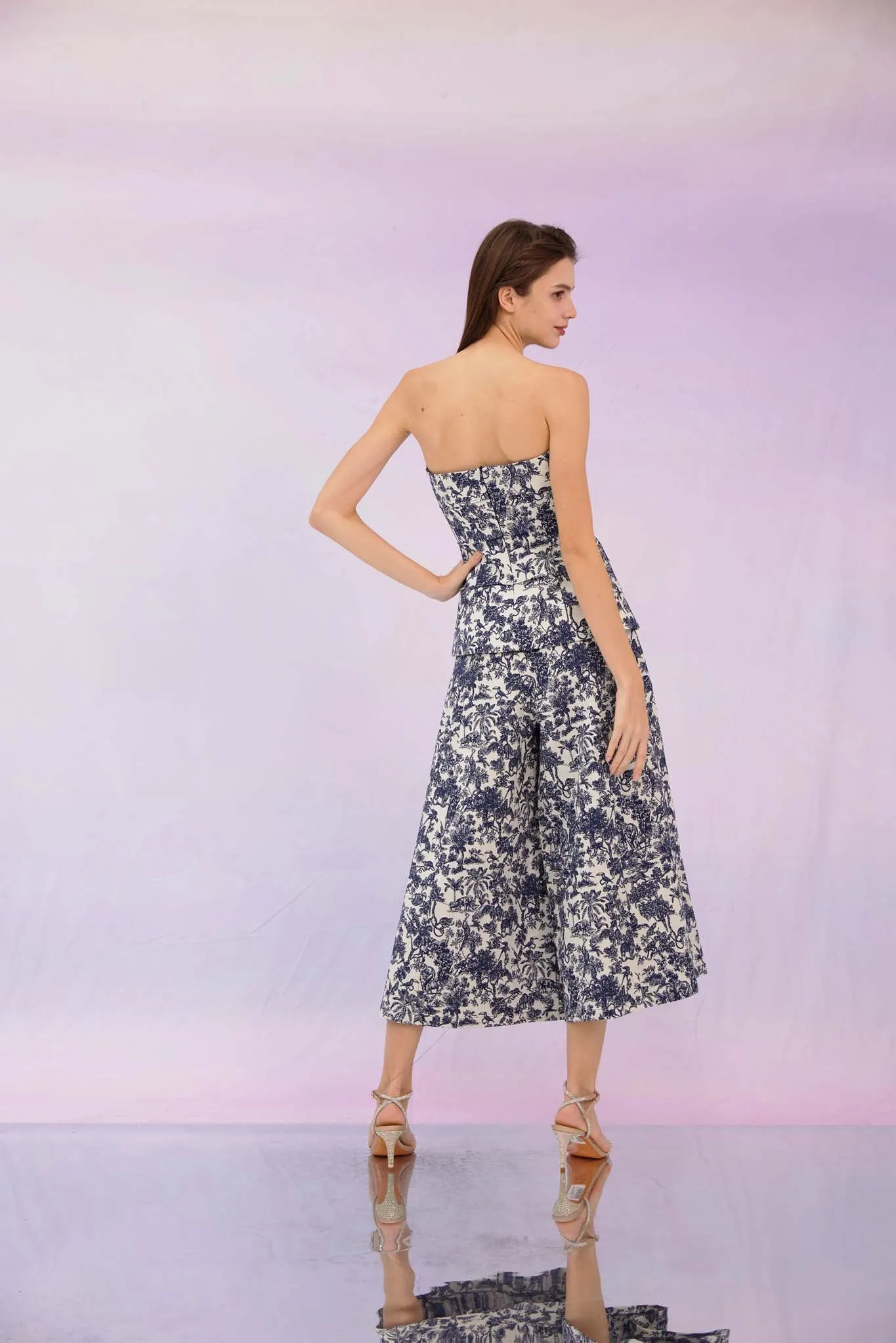 Giuseppina Navy Print Wide Pants