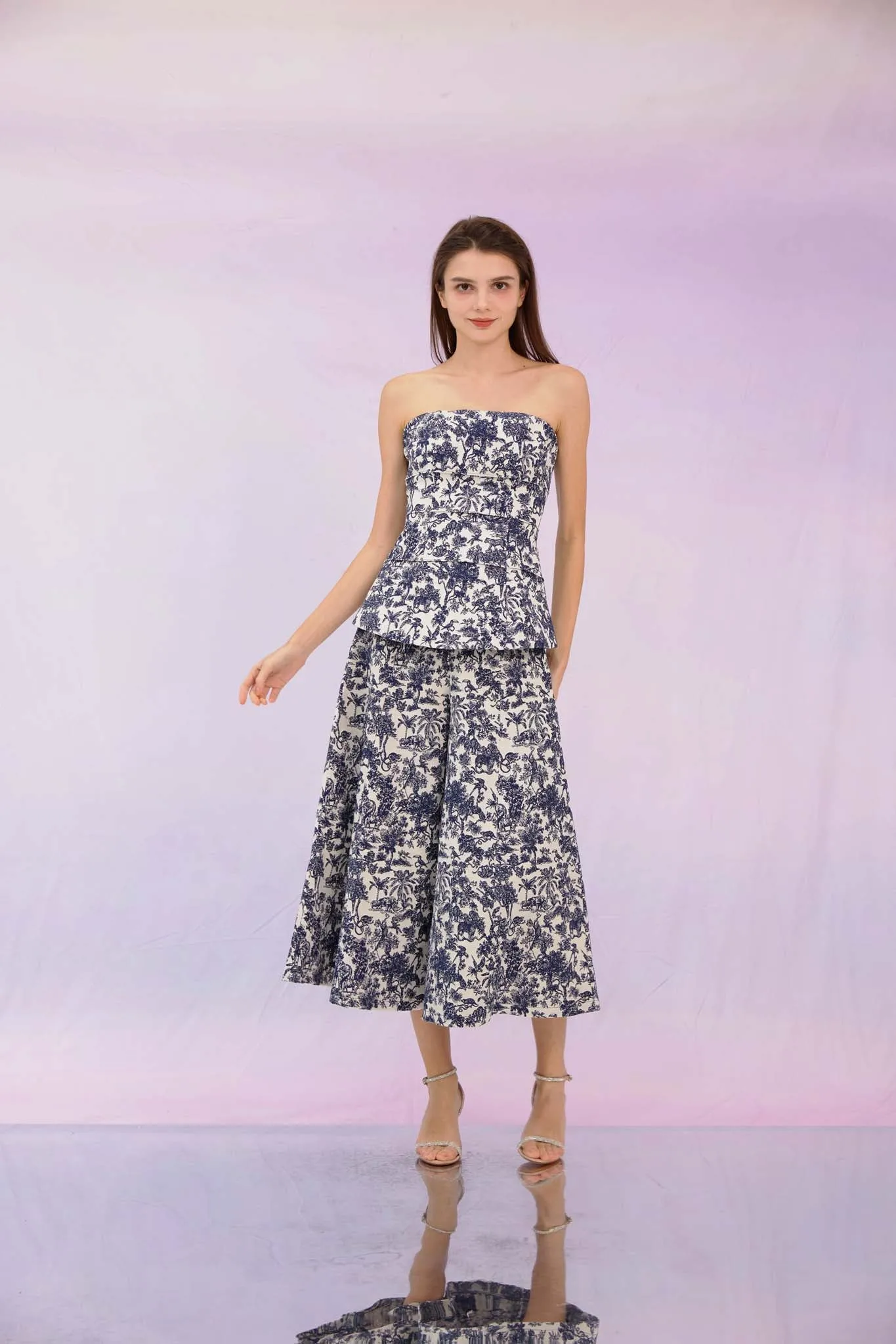 Giuseppina Navy Print Wide Pants