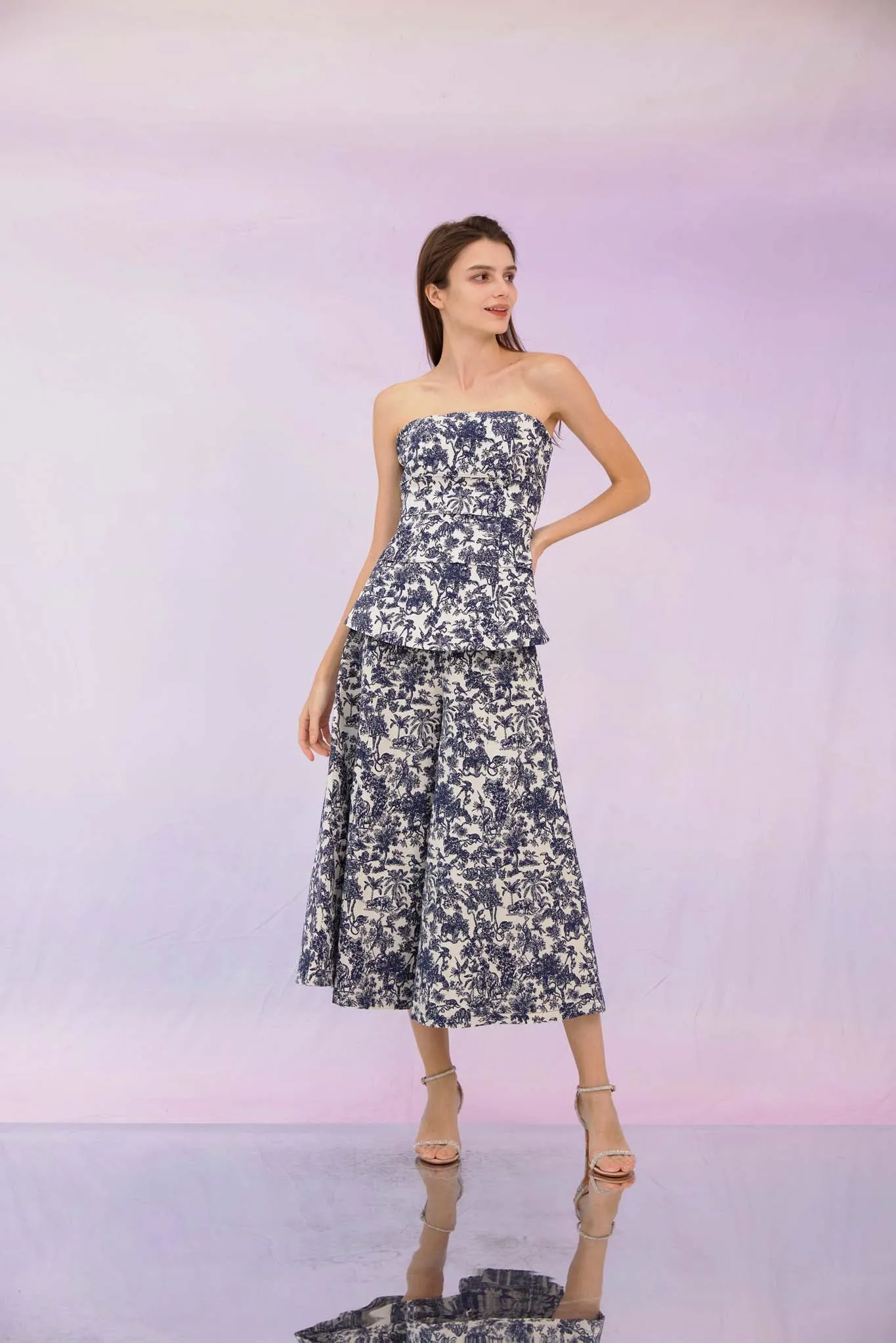 Giuseppina Navy Print Wide Pants