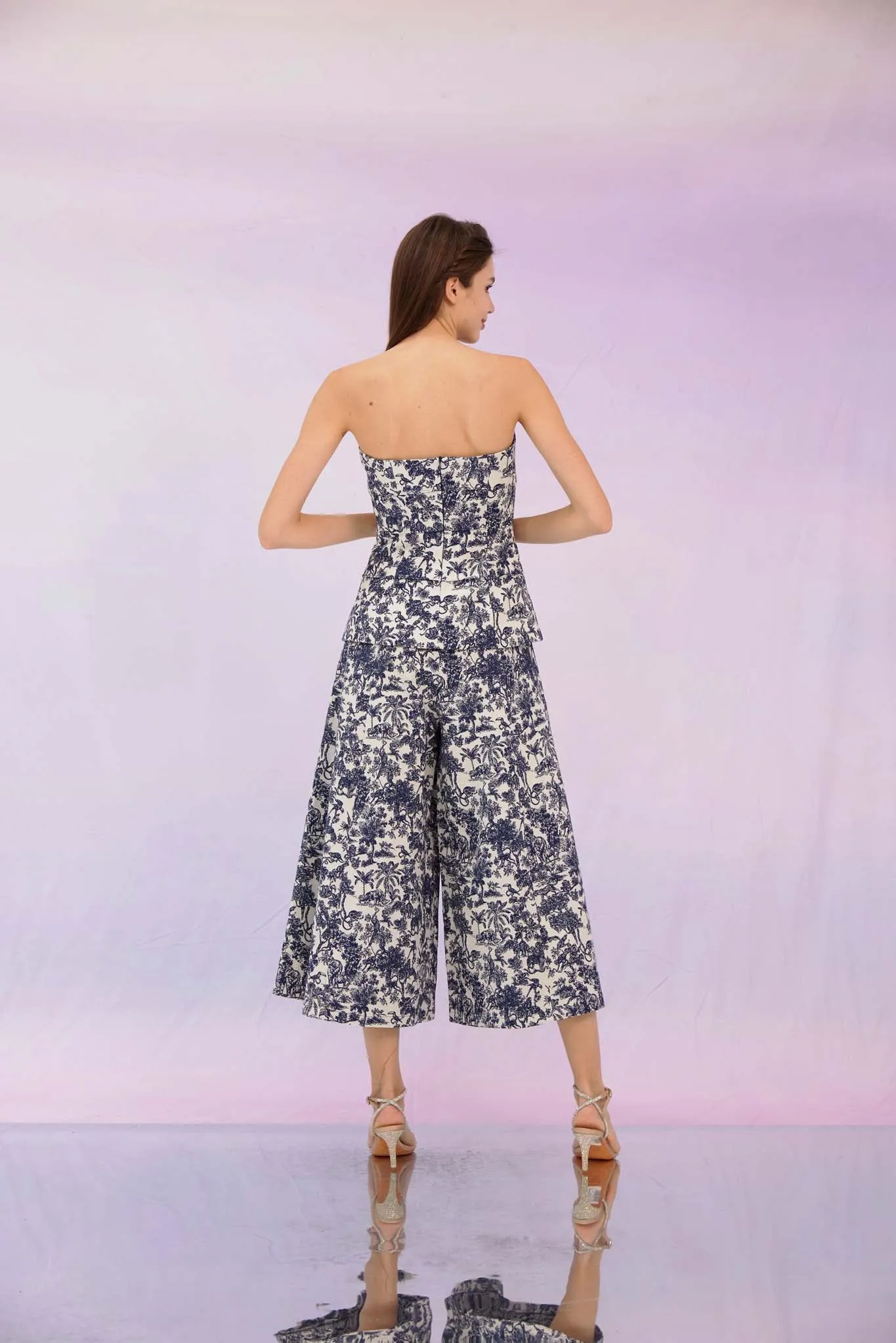 Giuseppina Navy Print Wide Pants