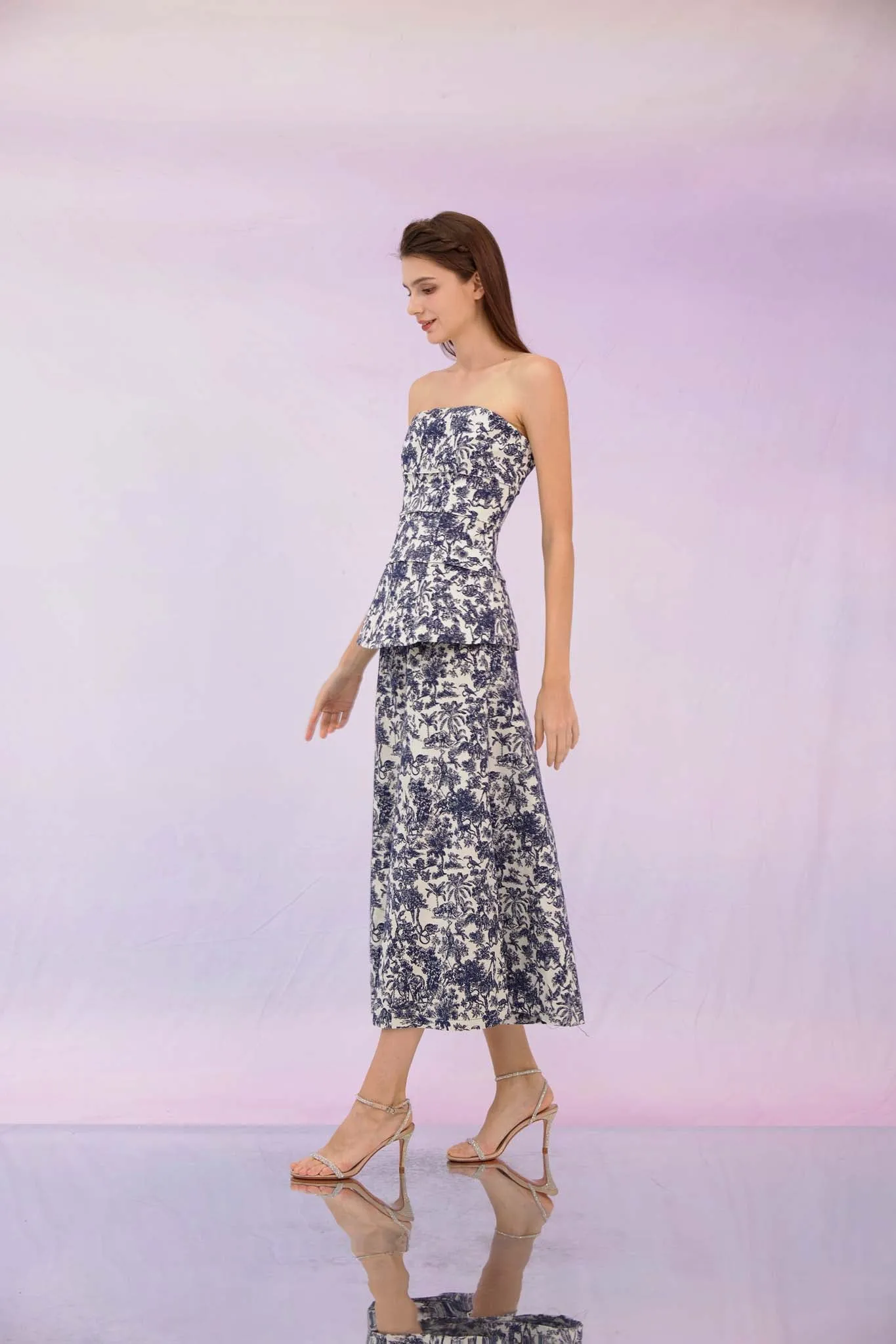 Giuseppina Navy Print Wide Pants