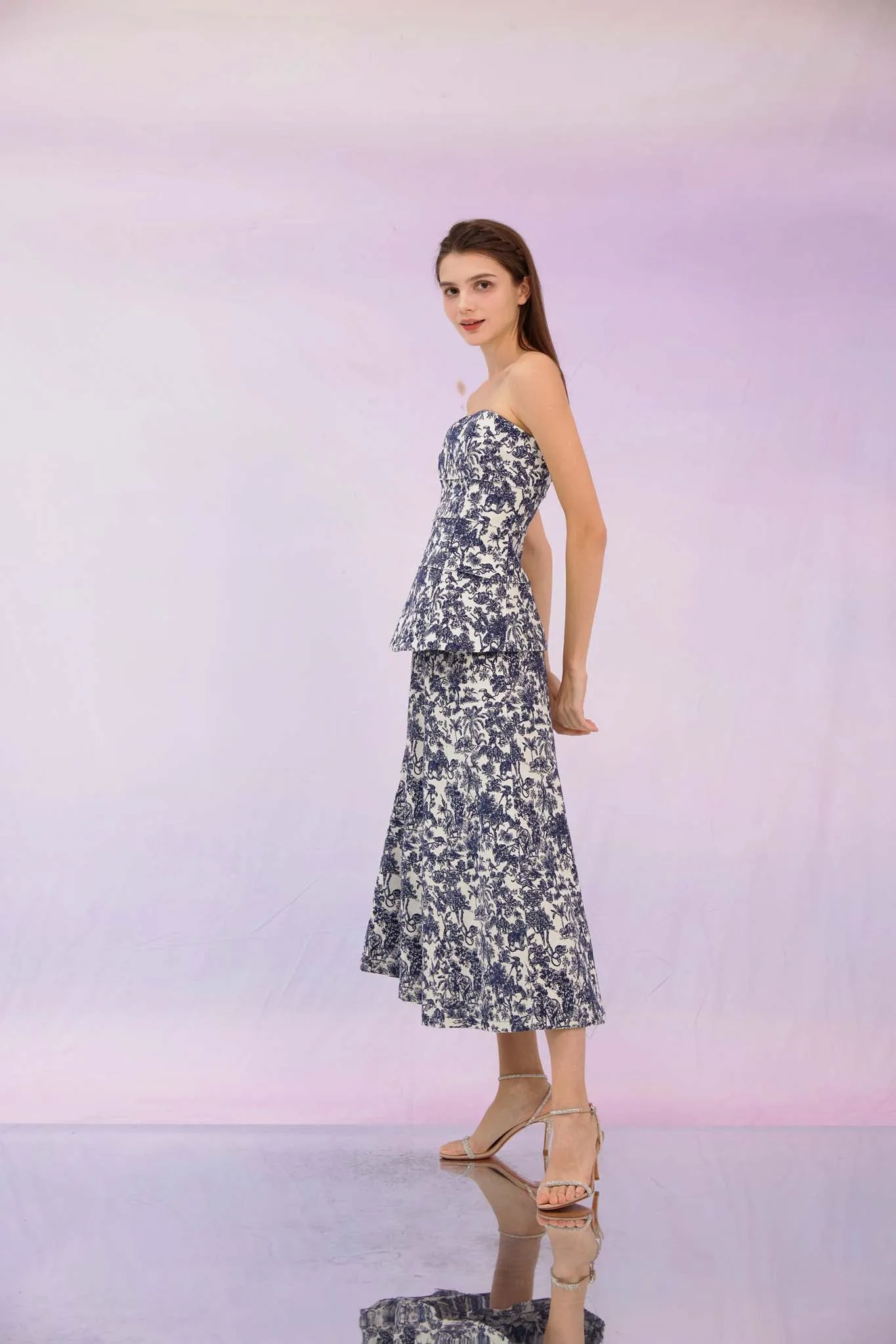 Giuseppina Navy Print Wide Pants
