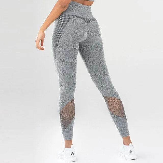High-Waisted Sheer Mesh Leggings Yoga