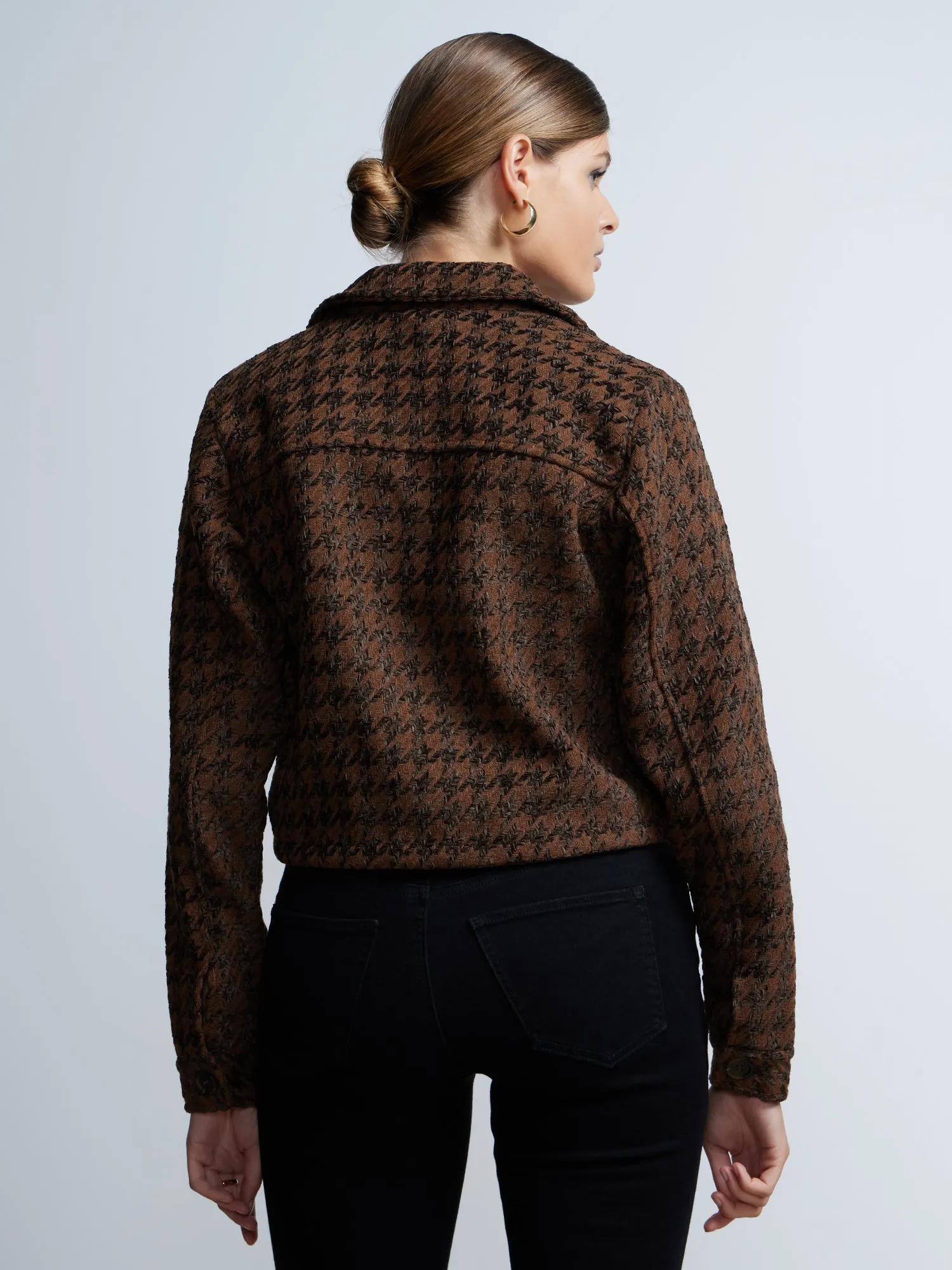 Houndstooth  Hand Stitched Crop Jacket