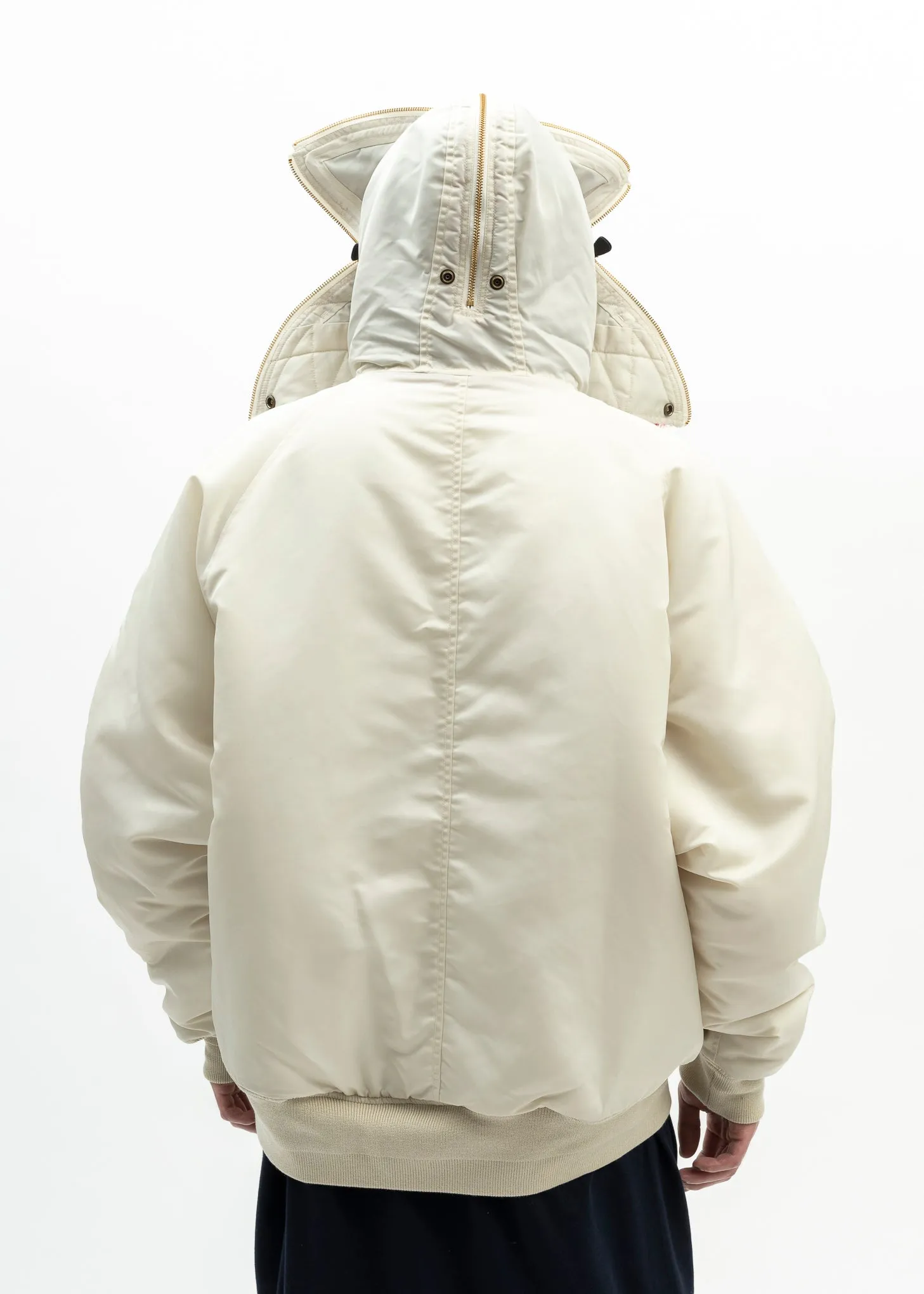 IVORY PETAL MOUTH HOOD BOMBER JACKET