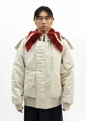 IVORY PETAL MOUTH HOOD BOMBER JACKET
