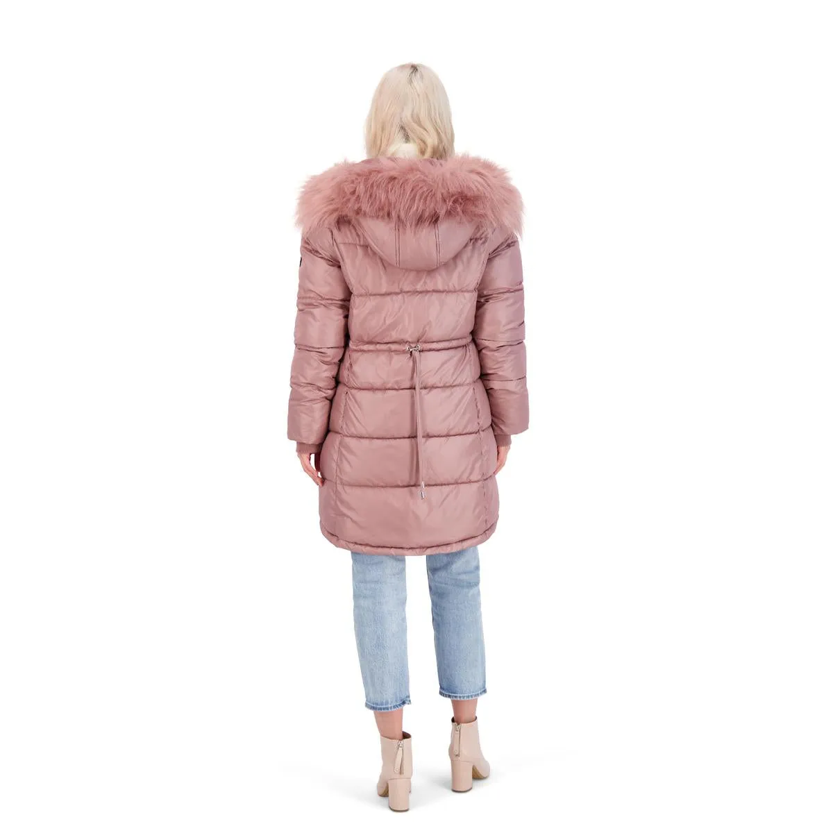 Jessica Simpson Puffer Coat For Women - Quilted Winter Coat w/ Faux Fur Hood