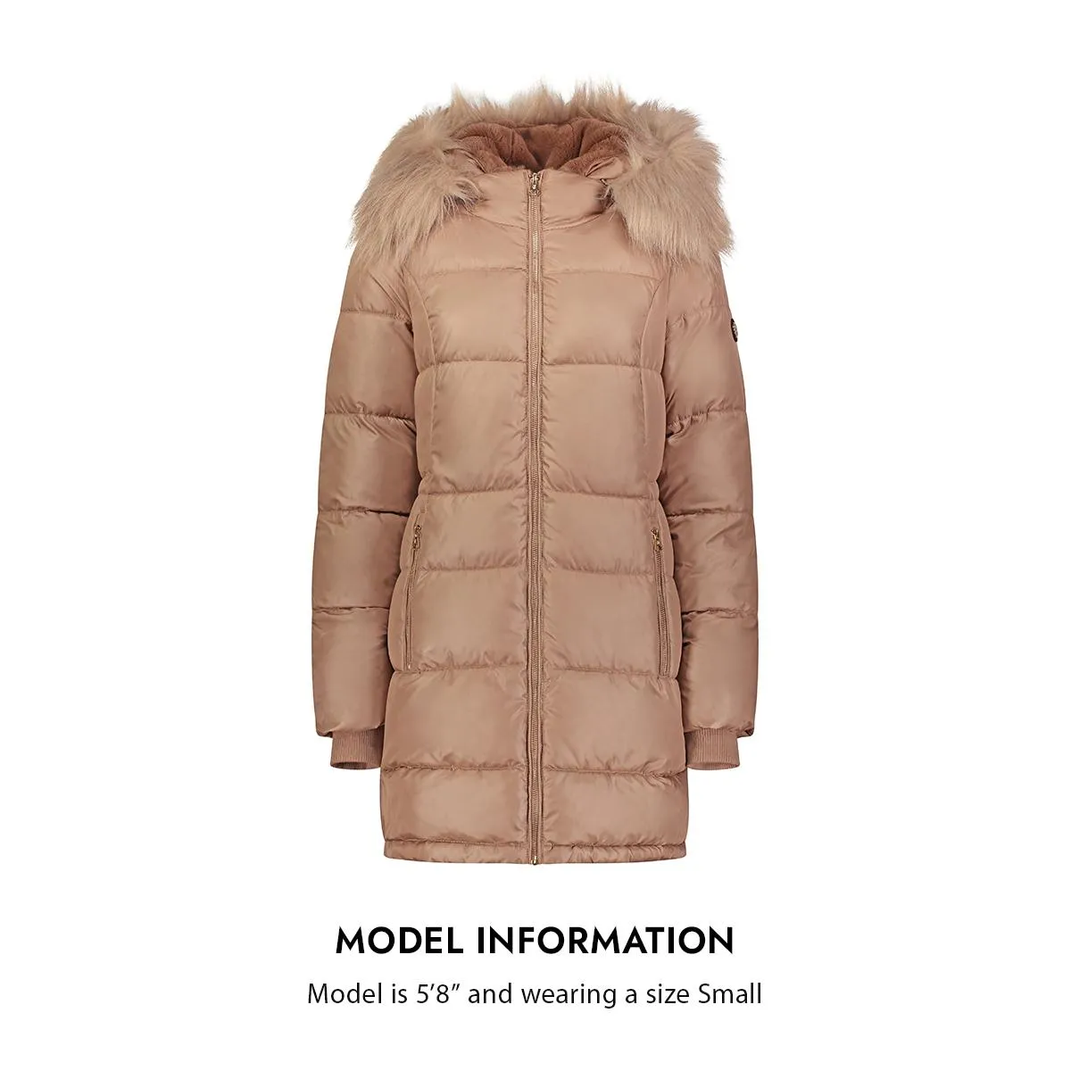 Jessica Simpson Puffer Coat For Women - Quilted Winter Coat w/ Faux Fur Hood
