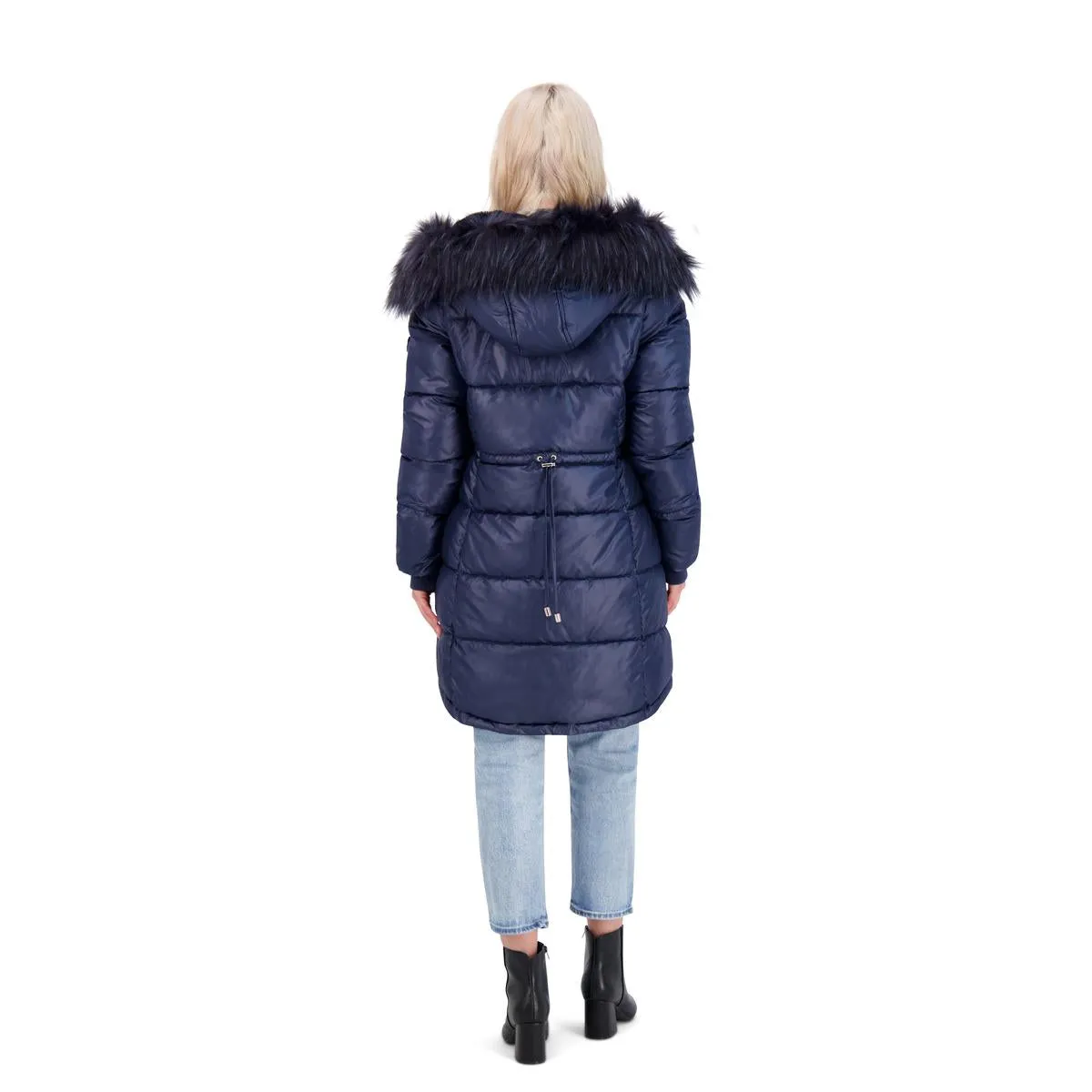 Jessica Simpson Puffer Coat For Women - Quilted Winter Coat w/ Faux Fur Hood
