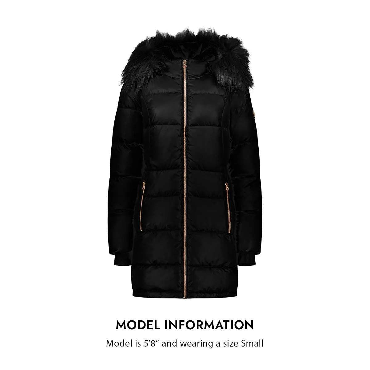 Jessica Simpson Puffer Coat For Women - Quilted Winter Coat w/ Faux Fur Hood