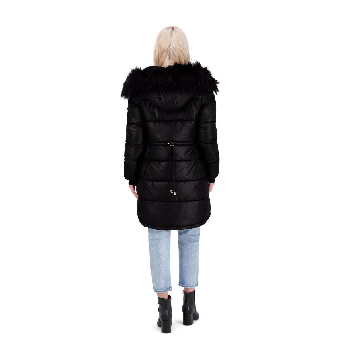 Jessica Simpson Puffer Coat For Women - Quilted Winter Coat w/ Faux Fur Hood