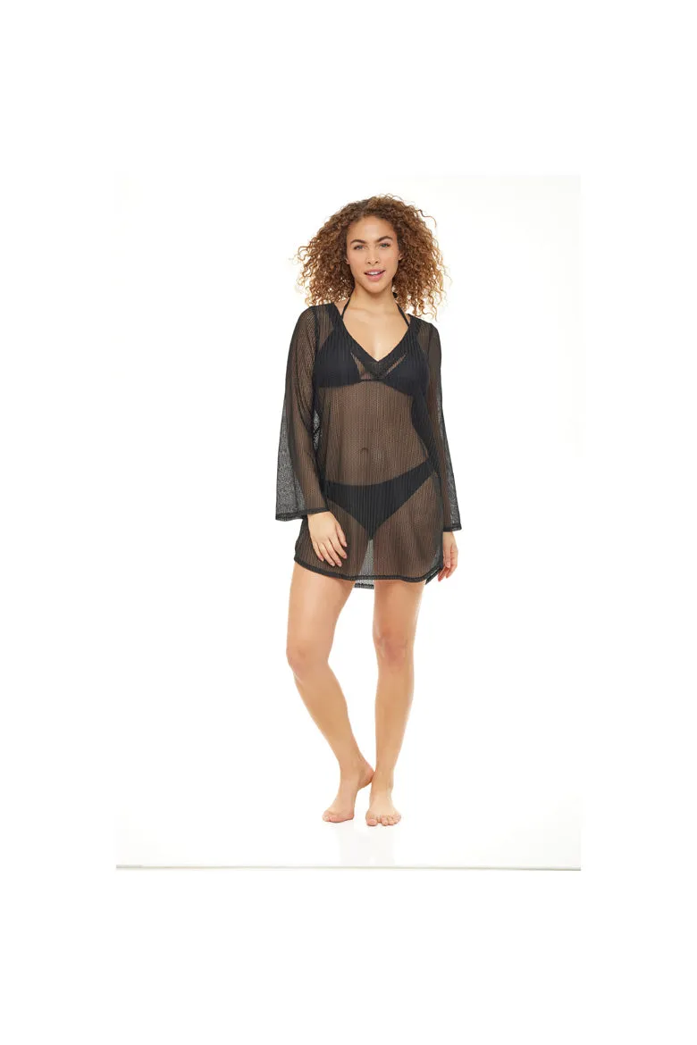 Jordan Taylor Beachwear Chevron V-Neck Tunic Cover Up