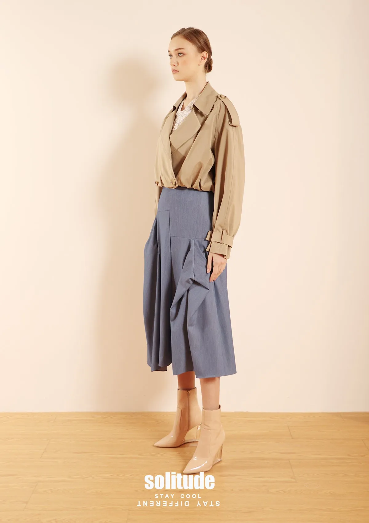 Khaki Cropped Woven Jacket