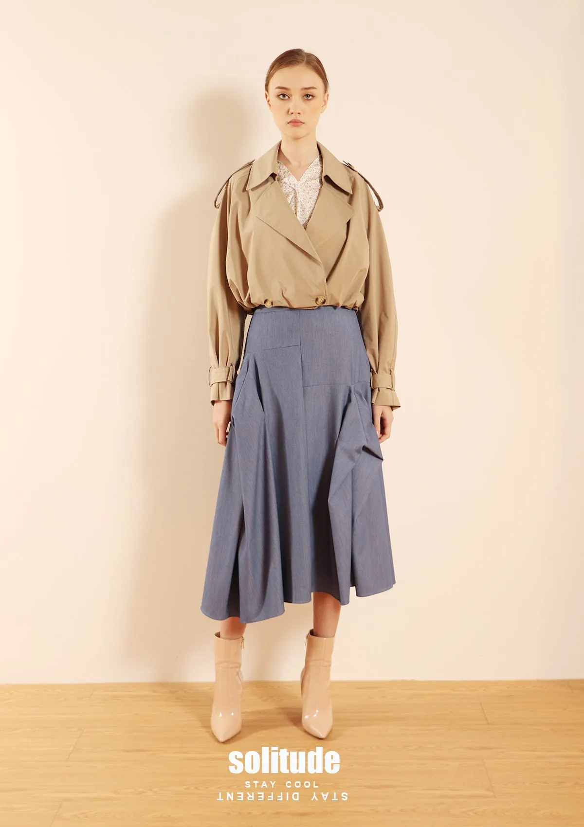 Khaki Cropped Woven Jacket