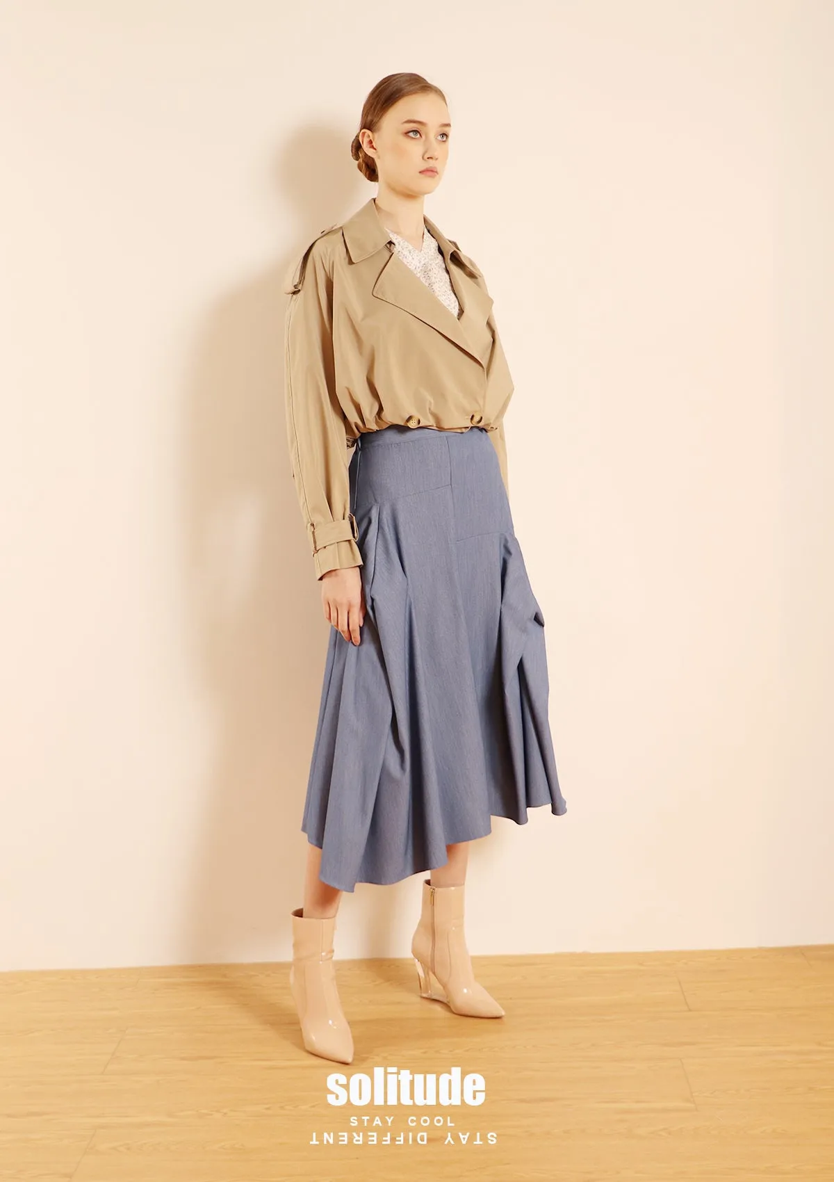 Khaki Cropped Woven Jacket