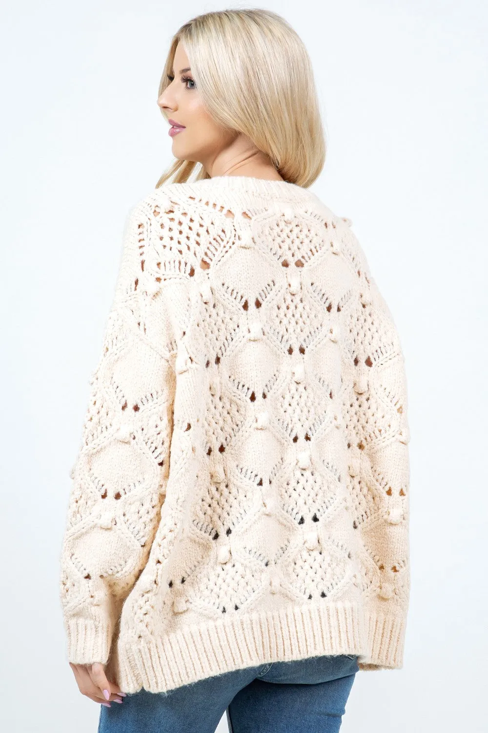 Knit Diamond Pullover Sweater