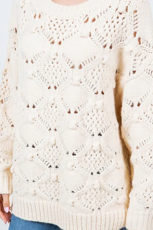 Knit Diamond Pullover Sweater