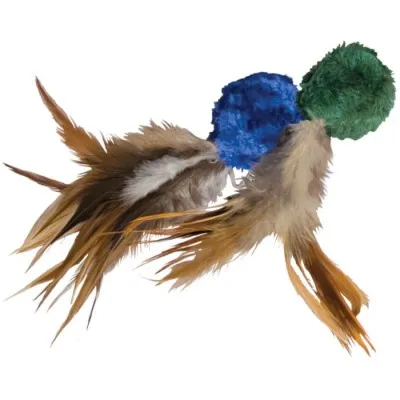 Kong Crinkle Ball With Feathers Cat Toy