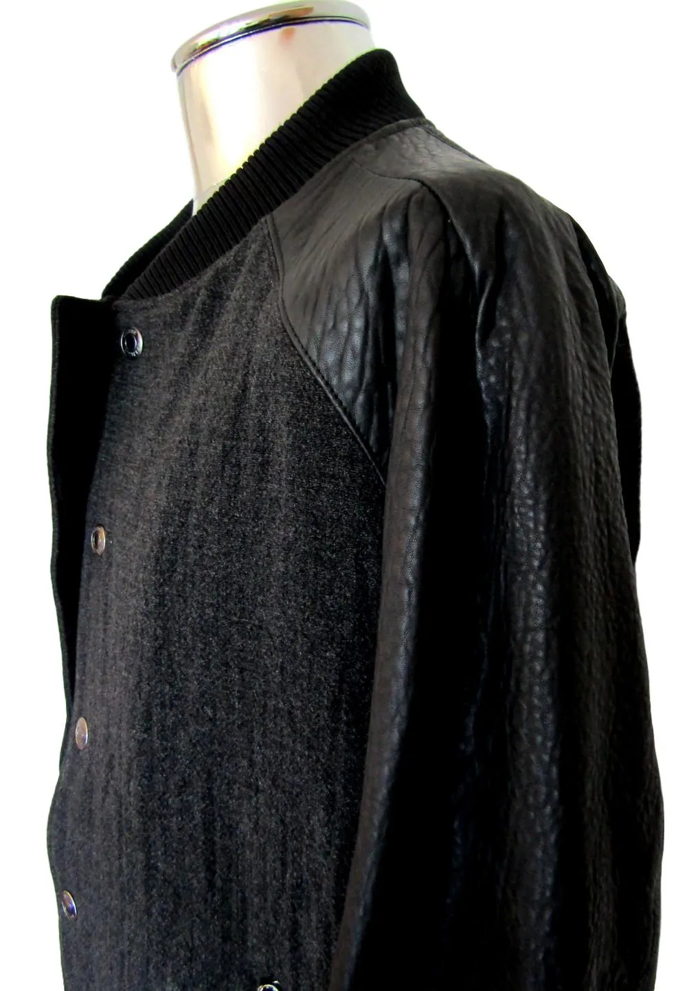 Leather & Cotton Bomber Jacket