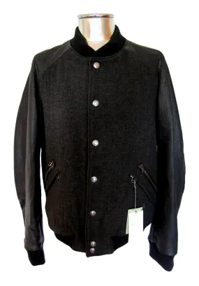 Leather & Cotton Bomber Jacket