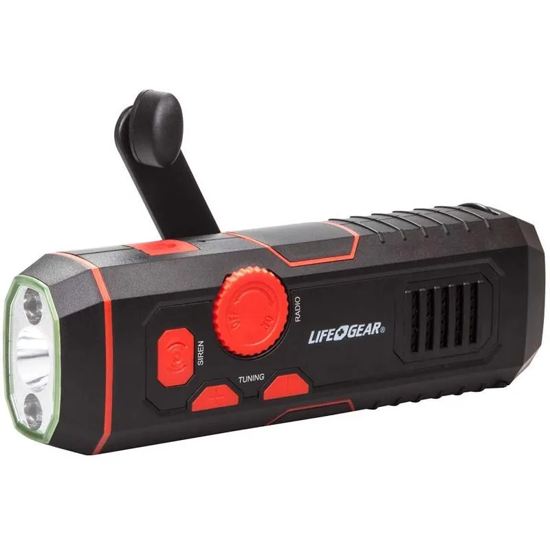 Life Gear 30 lm Red LED Crank Radio/Flashlight