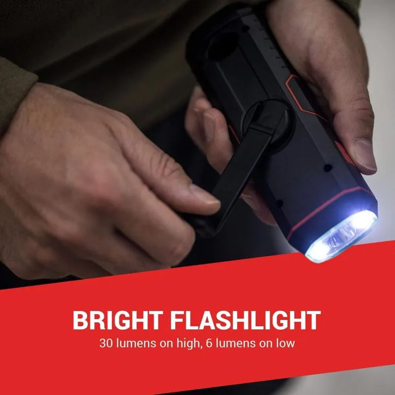 Life Gear 30 lm Red LED Crank Radio/Flashlight