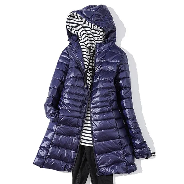 Long Down Jacket 7XL Plus size Women Winter Ultra Light Down Jacket Women With Hooded Down Coat-2