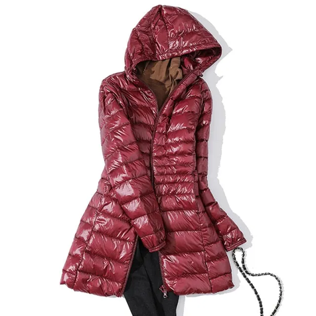 Long Down Jacket 7XL Plus size Women Winter Ultra Light Down Jacket Women With Hooded Down Coat-2