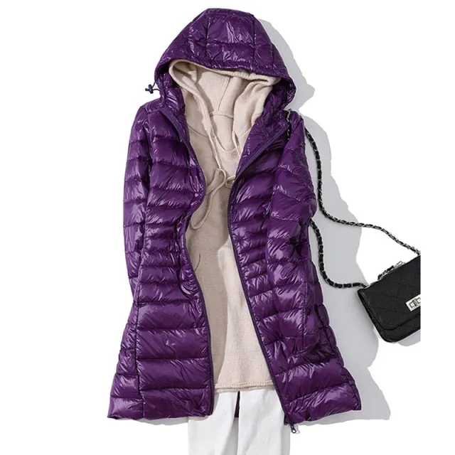 Long Down Jacket 7XL Plus size Women Winter Ultra Light Down Jacket Women With Hooded Down Coat-2