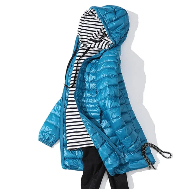 Long Down Jacket 7XL Plus size Women Winter Ultra Light Down Jacket Women With Hooded Down Coat-2