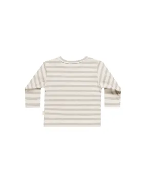 LONG SLEEVE POCKET TEE || GREY STRIPE