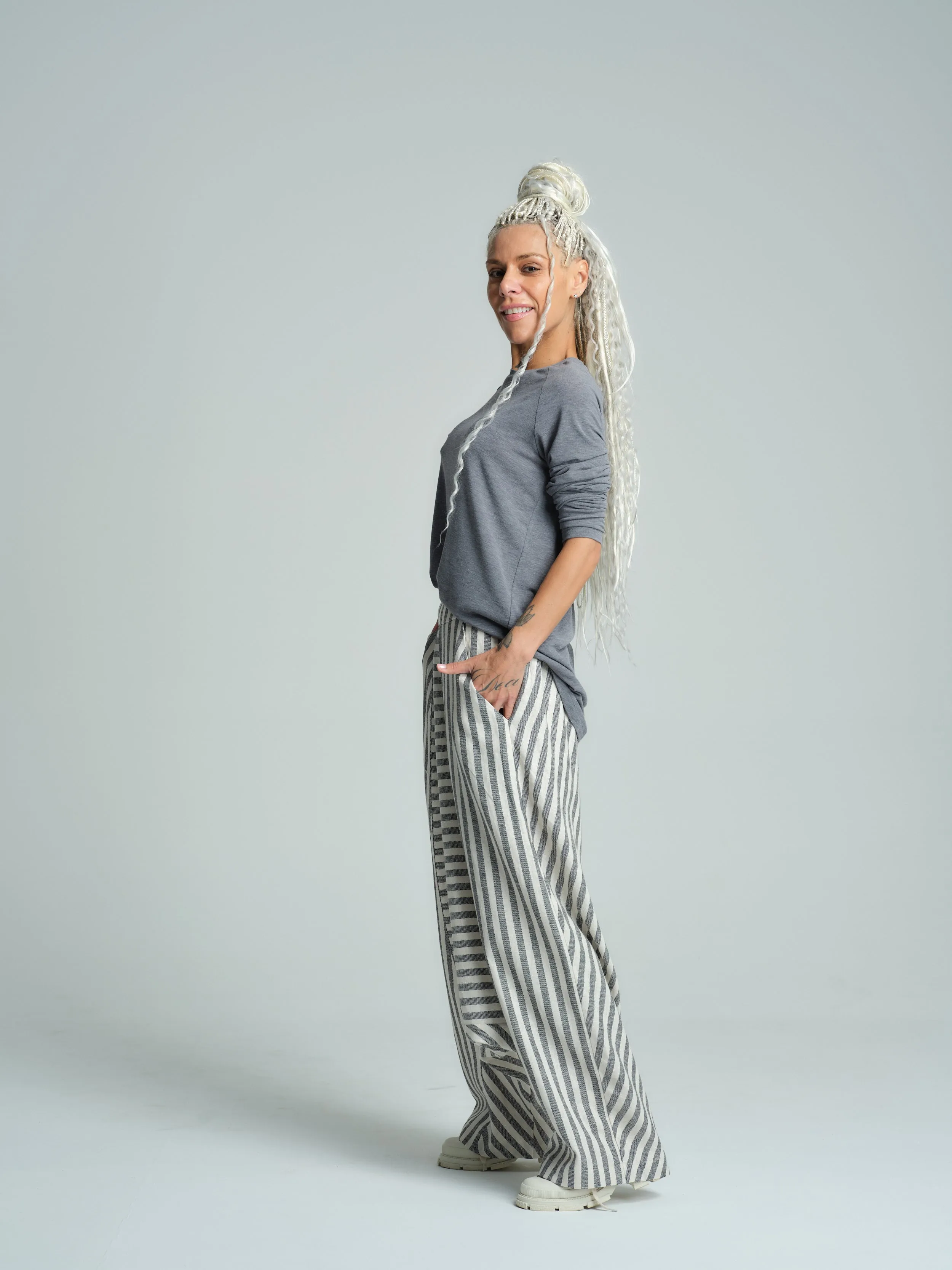 Long-Sleeved Cotton-Blend Top