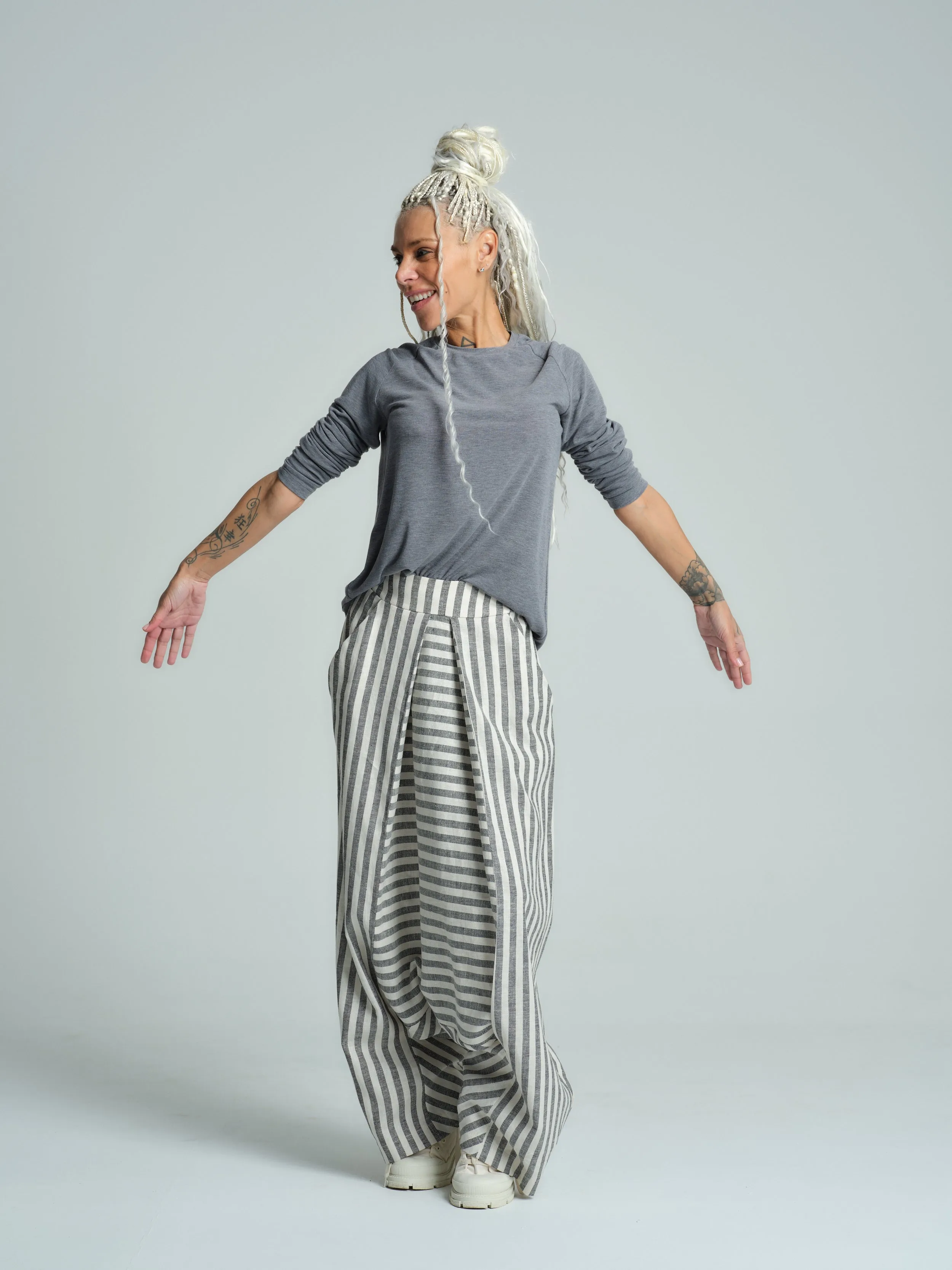 Long-Sleeved Cotton-Blend Top