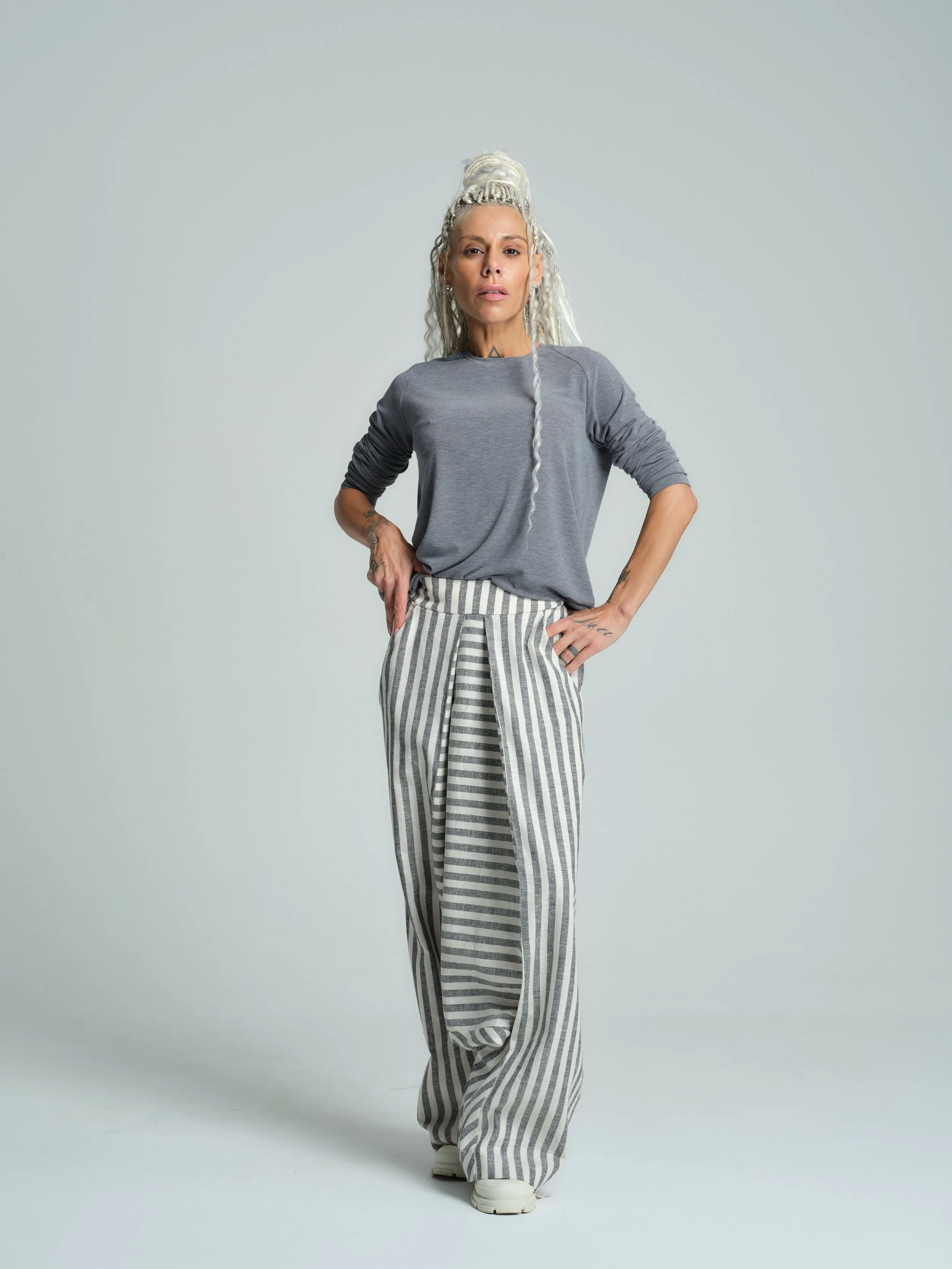 Long-Sleeved Cotton-Blend Top