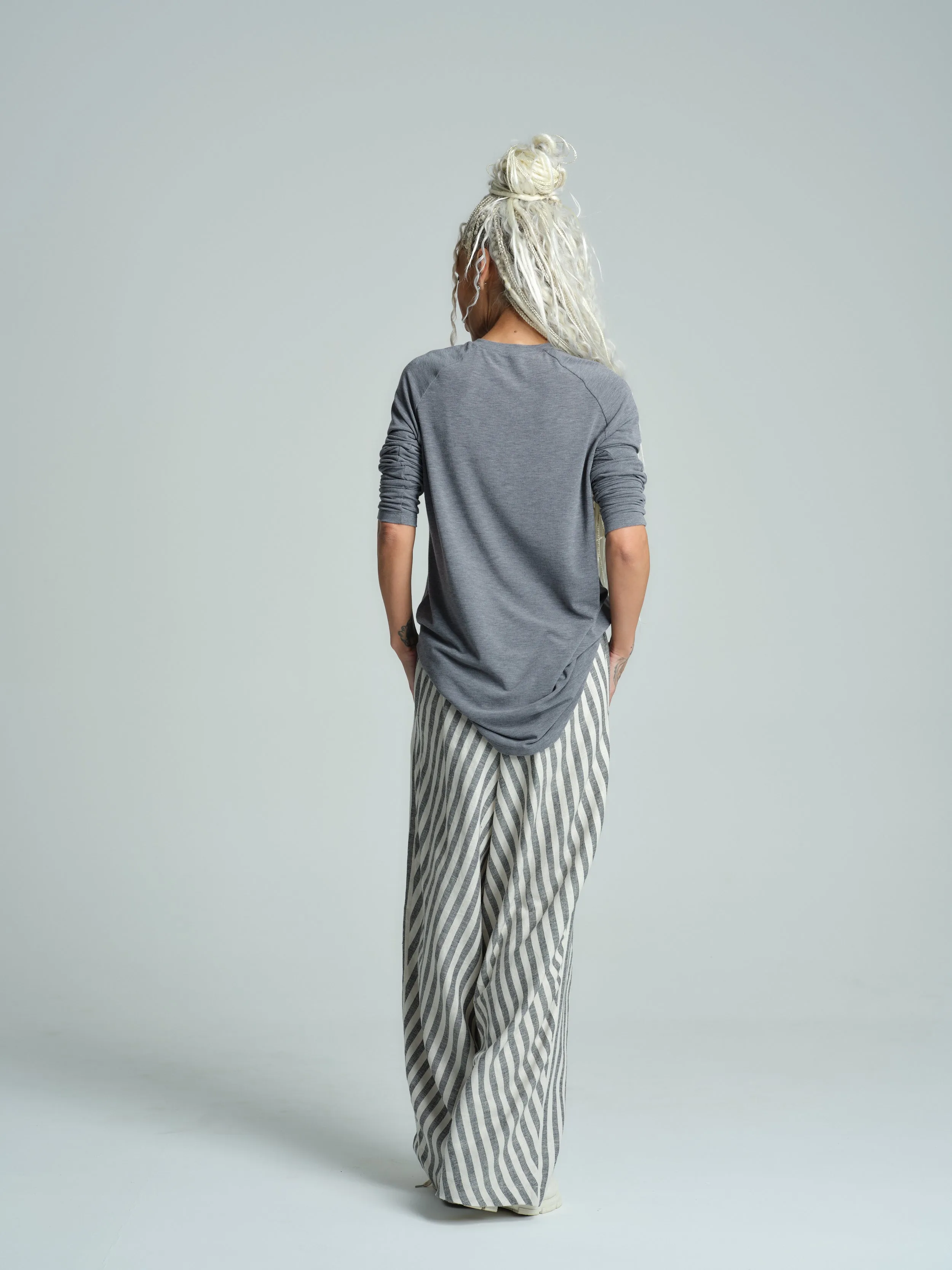 Long-Sleeved Cotton-Blend Top