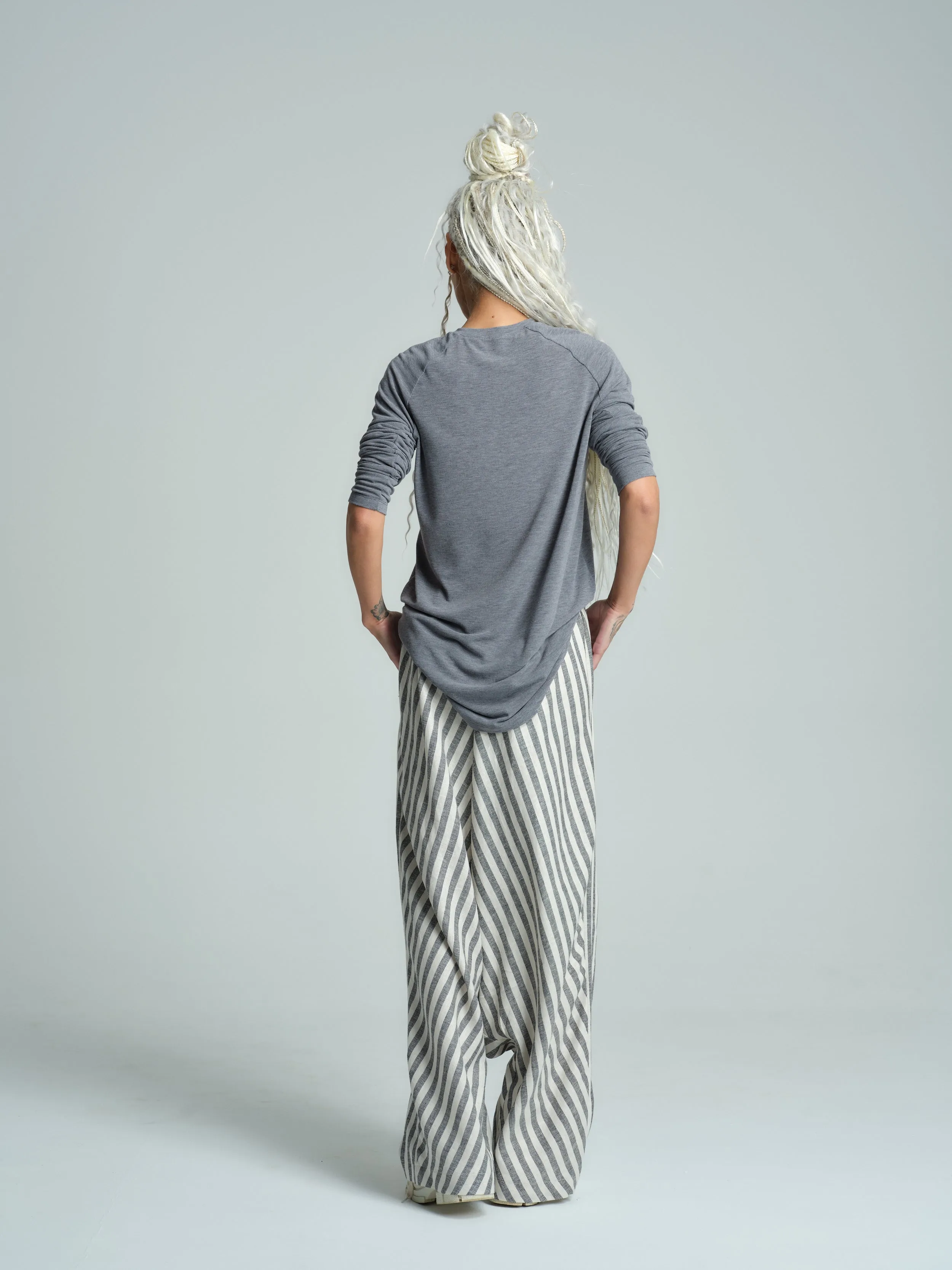 Long-Sleeved Cotton-Blend Top