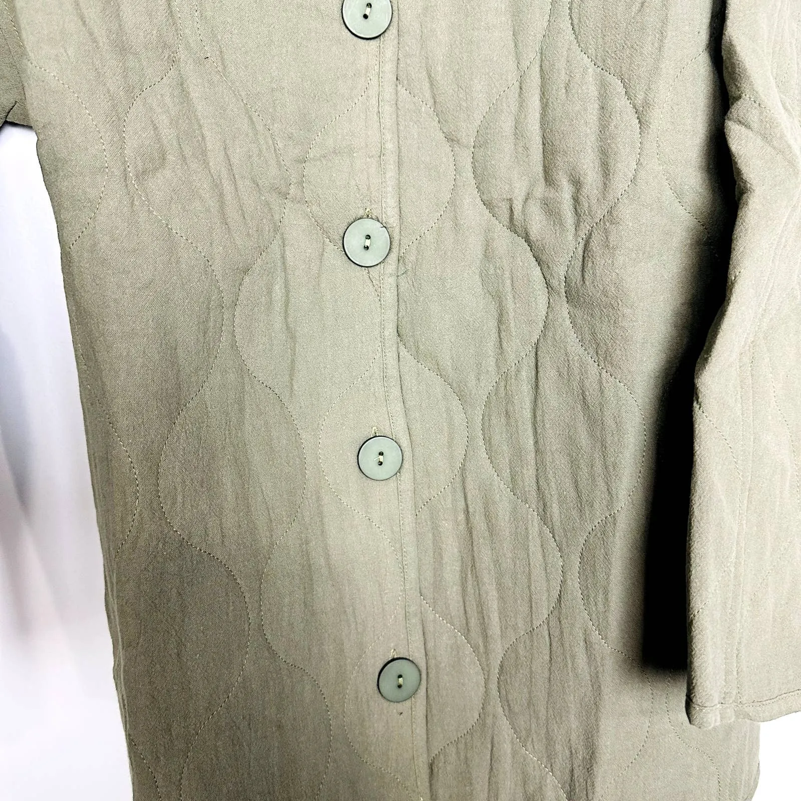 Lulus NWT Endless Ideas Olive Green Lightweight Oversized Quilted Jacket Small